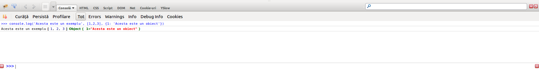 output console warn